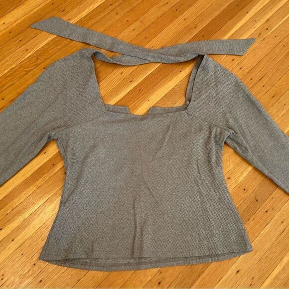Pilcro Anthropologie grey long sleeve top - Picture 3 of 4